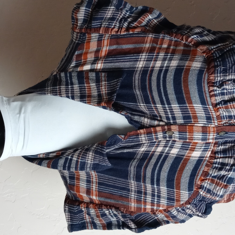 Universal Thread Blue and Brown Plaid Dress - Picture 3 of 7